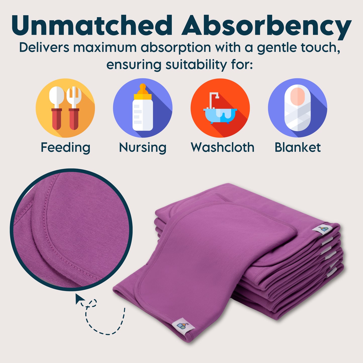 Organic Cotton Burp Cloths