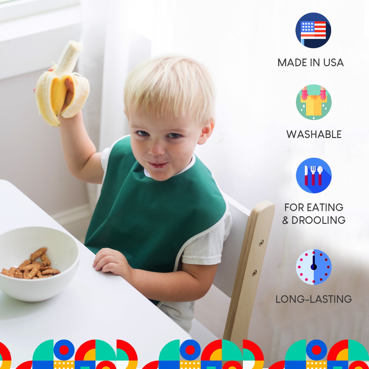 Toddler bibs with shop snaps