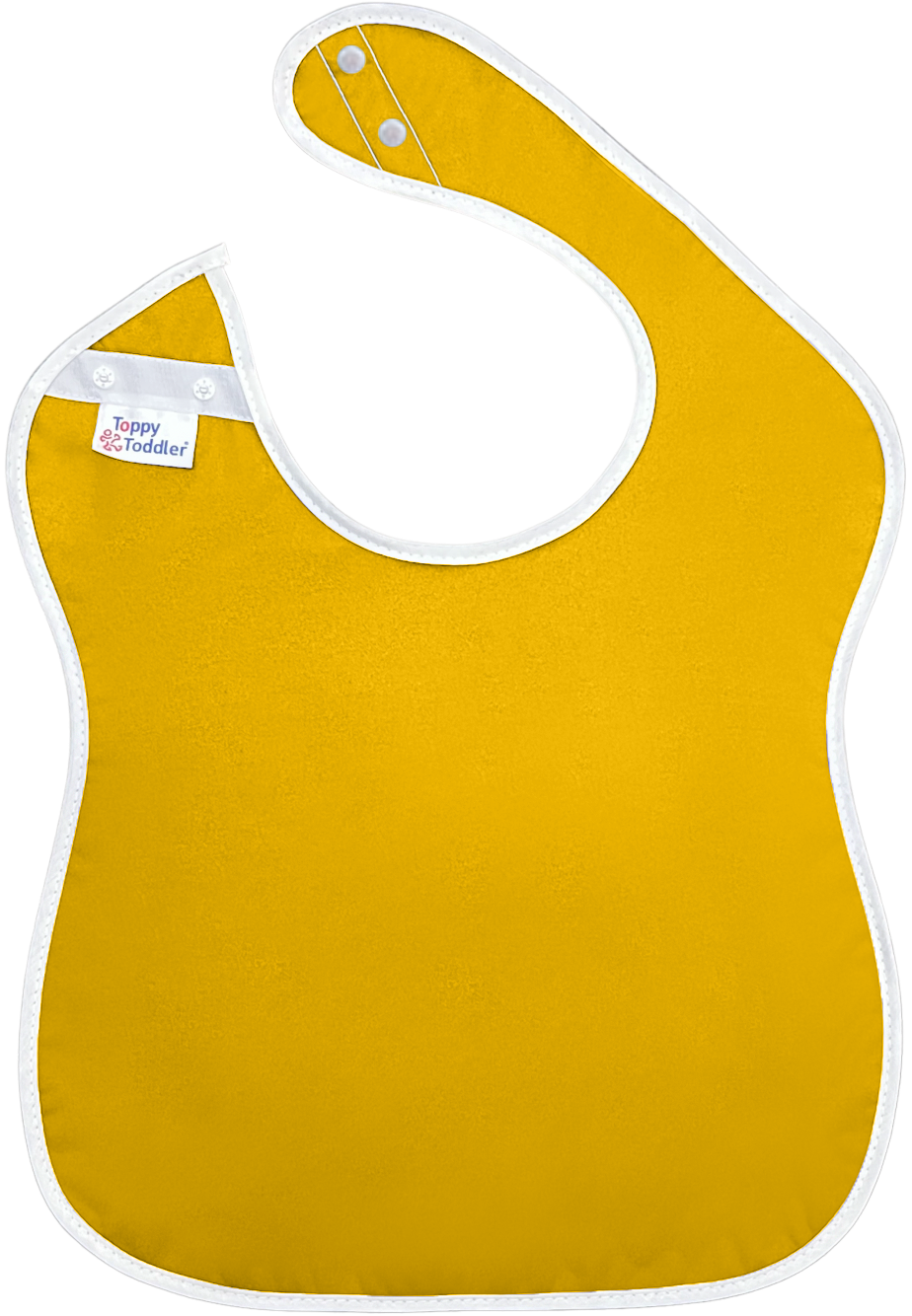 Small (10x15") Waterproof Toddler Bibs with Snap Buttons - Goldenrod (Yellow)
